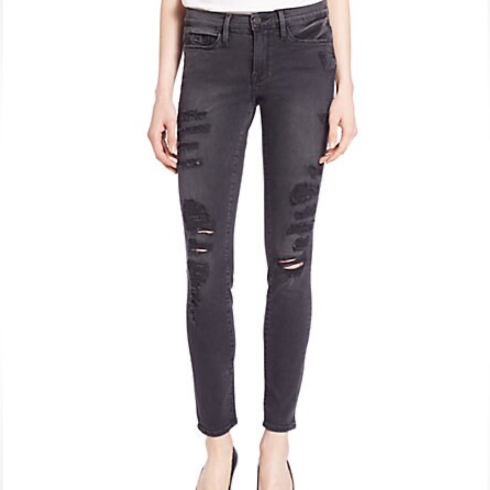 🖤Frame🖤NWOT Distressed Le Skinny De Jeanne S29 in Knightrider. Pristine!